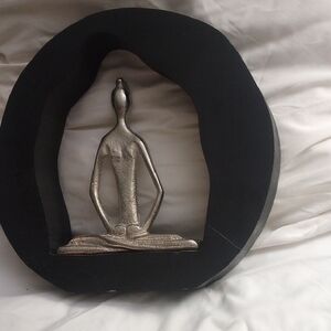 Modern Black and Silver Meditation Sculpture
